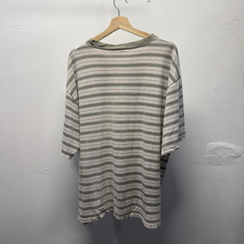 Vintage 1990s Striped Green Faded Distressed Tee