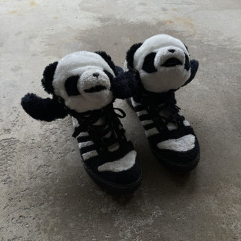 JEREMY SCOTT ADIDAS 2011 PANDA BEAR HIGH TOP SNEAKERS