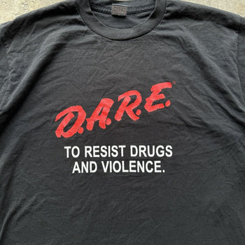 1990s FADED THRASHED DARE RESIST DRUGS TEE