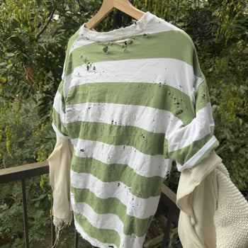 2000s Thrashed Distressed Striped Longsleeve