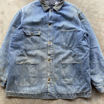 1970s THRASHED SEARS WORK ‘N LEISURE THRASHED DENIM CHORE COAT