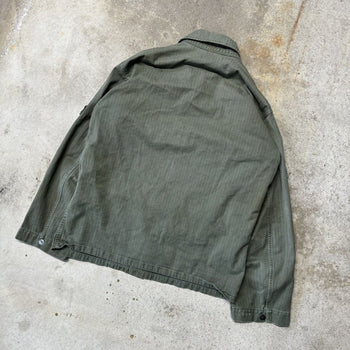 40s 50s WW2 US ARMY 2ND PATTERN HBT HERRINGBONE UTILITY FATIGUE SHIRT