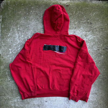 BALENCIAGA OVERSIZED RED GAFFER LOGO HOODIE