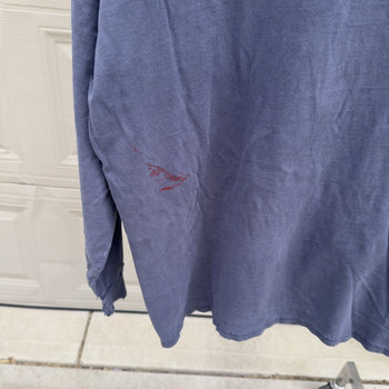 2000s Thrashed Faded Distressed Blue Longsleeve Tee