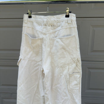 1990s Bugle Boy Cream Wide Leg Skater Carpenter Pants