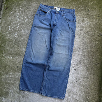 2000s Y2K BAGGY BULLHEAD DENIM WIDE LEG SKATER JEANS