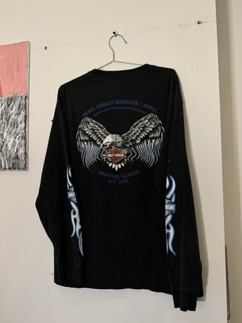 2000s HARLEY DAVIDSON EAGLE FLAME LONGSLEEVE TEE