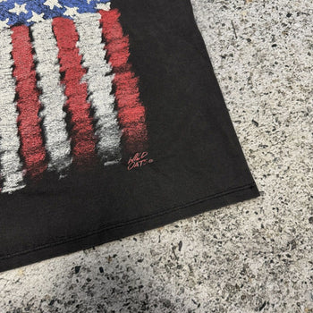 1990s Thrashed Faded American Flag Tee