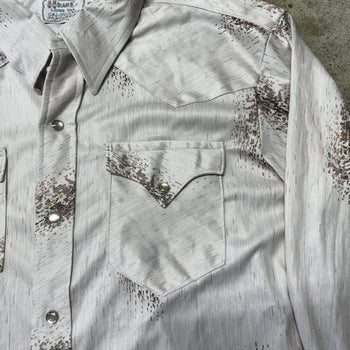 1970s HBARC GABARDINE SILKY WESTERN PEARL SNAP SHIRT