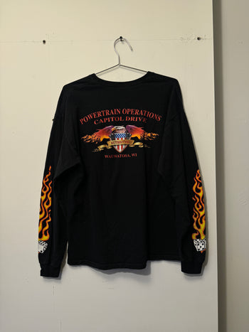 2000S HARLEY DAVIDSON DICE FLAME LONGSLEEVE TEE