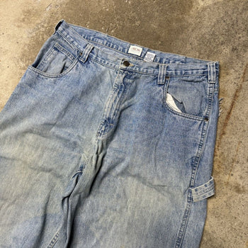 2000S FADED THRASHED BAGGY WIDE LEG DENIM WORK JEANS