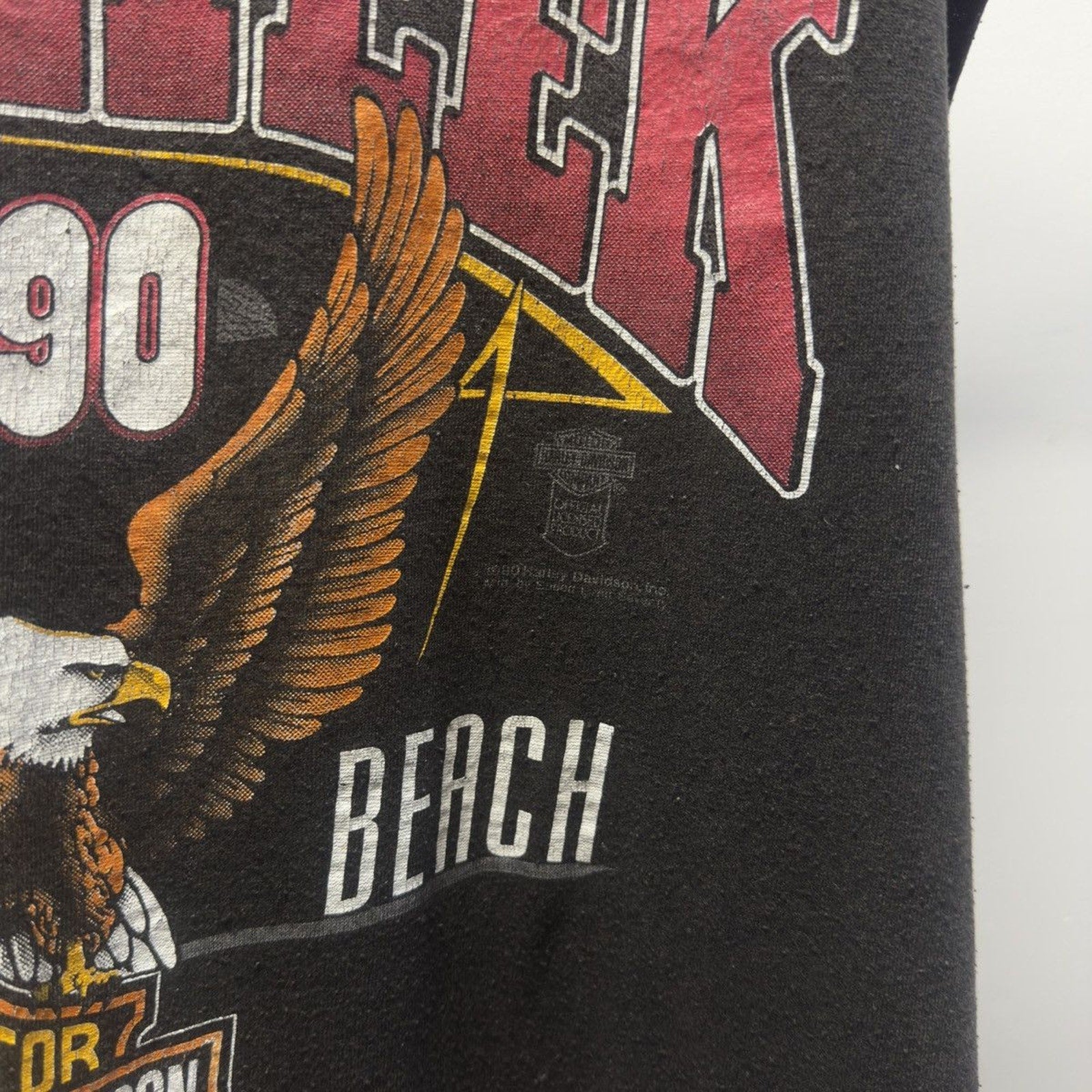 Vintage 1990 Harley Davidson Daytona Beach Bike Week Faded Tank Top