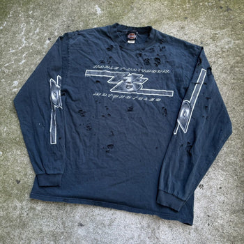 2000S FADED THRASHED DISTRESSED HARLEY DAVIDSON LONGSLEEVE