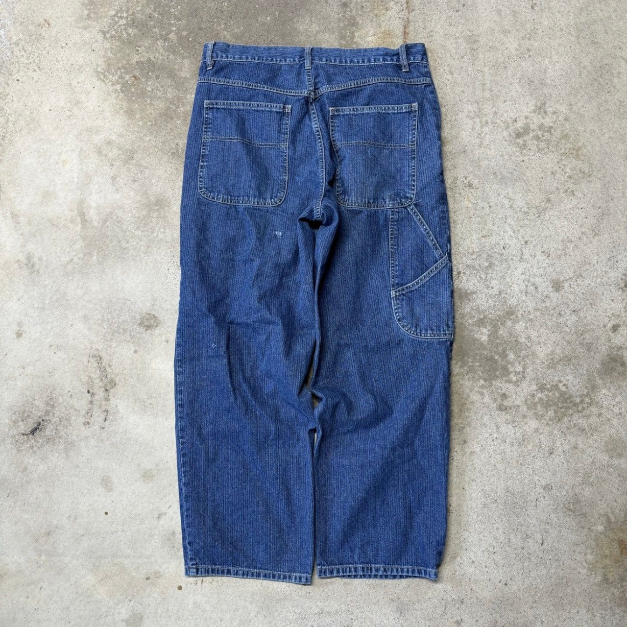 2000s Faded Wide Leg Baggy Pinstripe Jeans