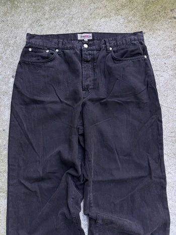 STUSSY WASHED CANVAS BLACK 8 BALL BIG OL’ JEANS