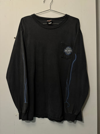 2000S HARLEY DAVIDSON LIGHTNING LONGSLEEVE POCKET TEE