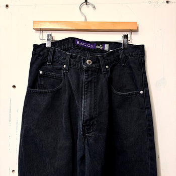 1990S LEVI'S SILVERTAB BAGGY BLACK DENIM JEANS