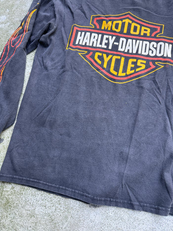 1990s HARLEY DAVIDSON FLAME LOGO LONGSLEEVE TEE