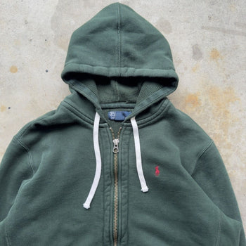 1990S/2000S POLO RALPH LAUREN HEAVYWEIGHT ZIP UP HOODIE