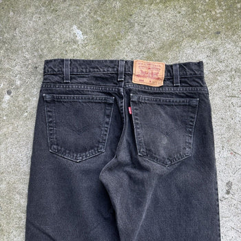 1990s LEVI'S 505 MADE IN USA BLACK FADED DENIM JEANS