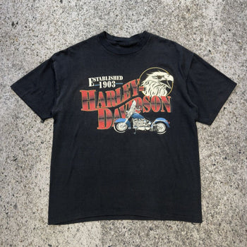 Camiseta descolorida de Harley Davidson de los años 90