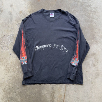 2000S WEST COAST CHOPPERS FOR LIFE FLAME LONGSLEEVE TEE