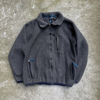 Polar PATAGONIA con cremallera completa, años 90, fabricado en EE. UU., color gris