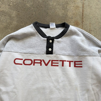 1990S CORVETTE RACING LOGO HENLEY CREWNECK SWEATSHIRT