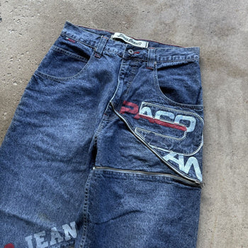 1990S/2000S Y2K PACO JEANS BAGGY ZIPPER DENIM SKATER JEANS