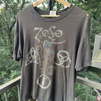 1980s Led Zeppelin Zoso Thrashed Band Tee