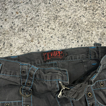 1990s 2000s Y2K TRIPP NYC THRASHED FADED BONDAGE RAVER PANTS