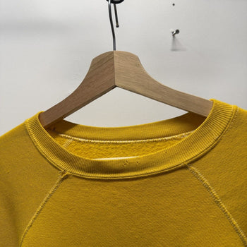 Vintage 1980s Faded Distressed Yellow Raglan Sweatshirt