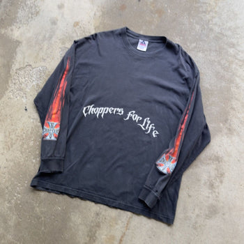 2000S WEST COAST CHOPPERS FOR LIFE FLAME LONGSLEEVE TEE