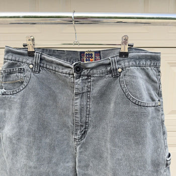 2000s Y2K Faded Thrashed Distressed Black Skater Shorts