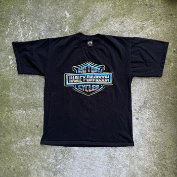 1990s HARLEY DAVIDSON CHROME BIG LOGO TEE OVERSIZED