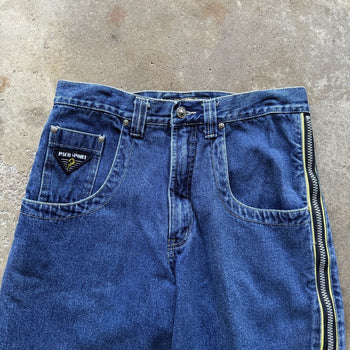 1990s/2000s Y2K PACO JEANS BAGGY ZIPPER DENIM SKATER JEAN SHORTS