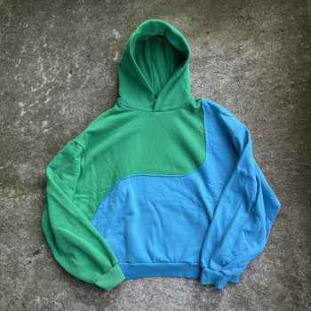 ERL SWIRL HOODIE GREEN BLUE