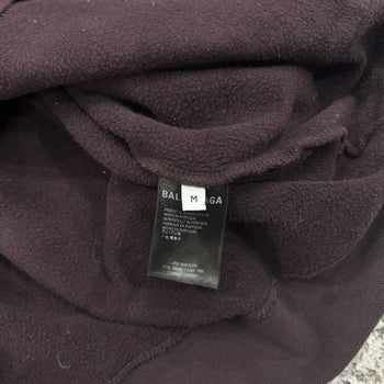 BALENCIAGA BURGUNDY LOGO PULLOVER HOODIE