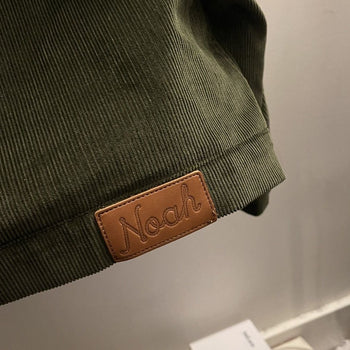 NOAH NYC CORDUROY DARK OLIVE ZIP UP TRUCKER JACKET