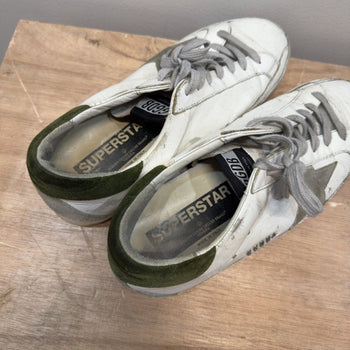 Golden Goose Superstar Green White Sneakers