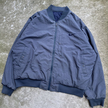 1990s NIKE REVERSIBLE BIG LOGO BLUE BOMBER JACKET XL