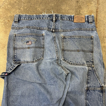 2000s US Polo Assc Thrashed Baggy Wide Leg Jeans