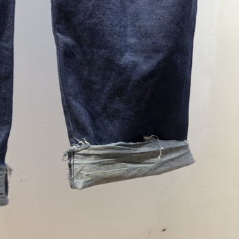 Vintage 1980s Made in USA Dark Wash Raw Denim Work Jeans