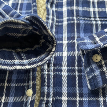 POLO RALPH LAUREN BLUE PLAID FLEECE LINED SHIRT JACKET