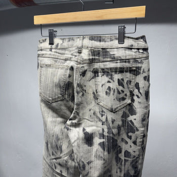 2000s Y2K Women's Blue Asphalt Washed Filthy Flare Jeans Grunge