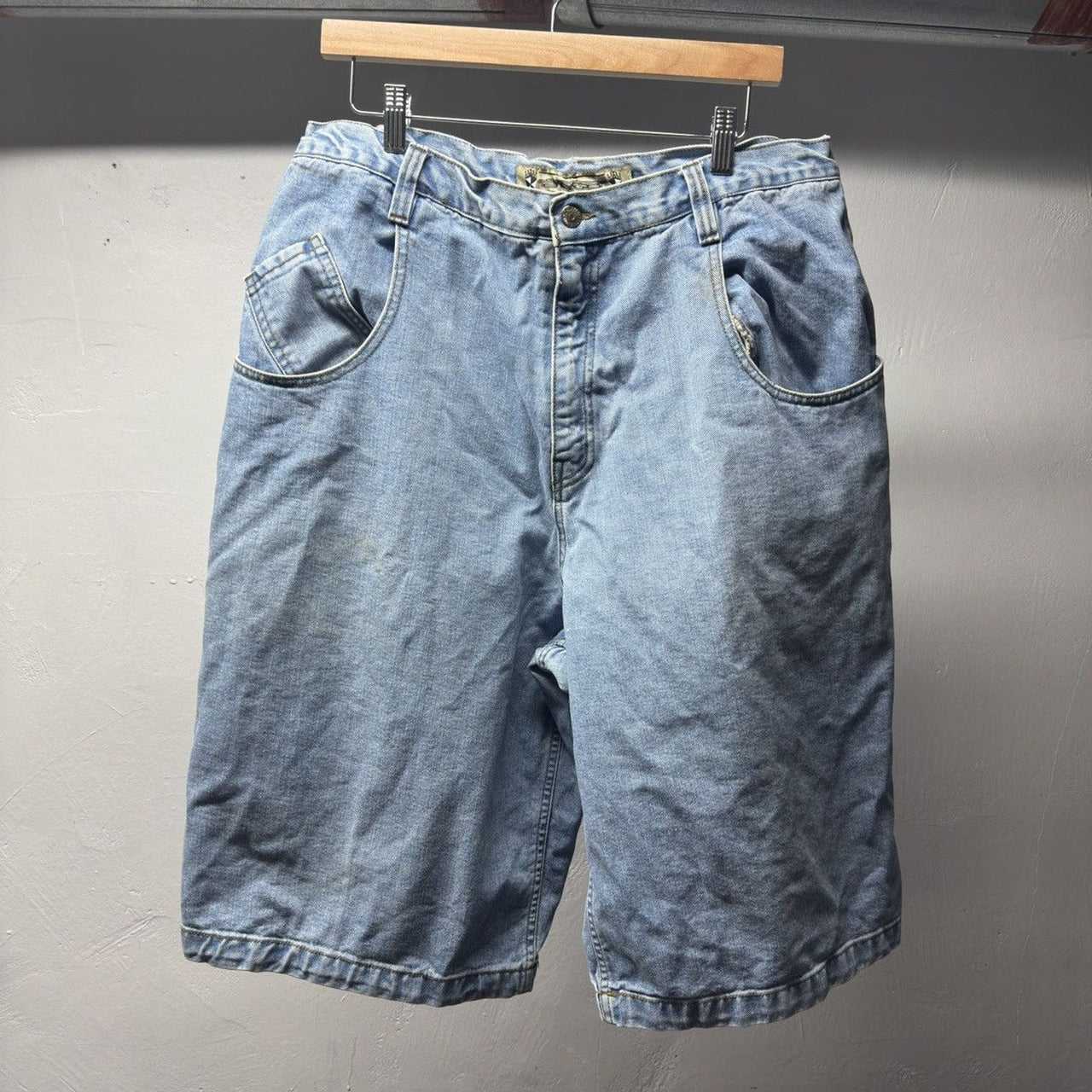 1990s Jnco Embroidered Faded Denim Shorts Jorts Skater