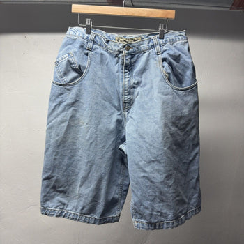 1990s Jnco Embroidered Faded Denim Shorts Jorts Skater