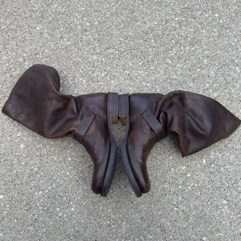 1980s Frye Women's Leather Calf High Buckle Harness Boots