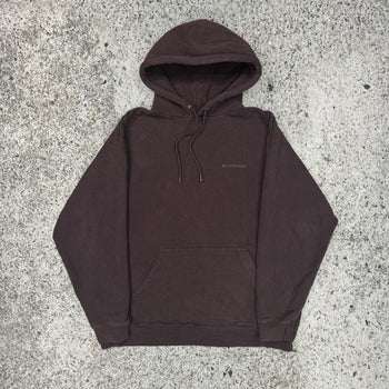 BALENCIAGA BURGUNDY LOGO PULLOVER HOODIE