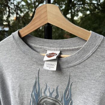 2000s Harley Davidson Blue Flame Longsleeve Tee